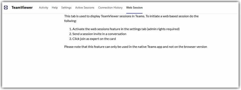 Activate Web Session
