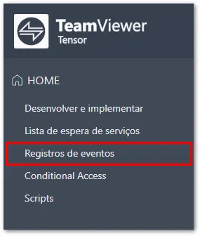 Registro De Eventos TeamViewer Tensor Management Console