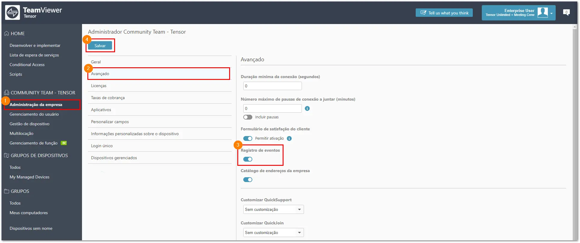 Como Ativar A Altern C3 A2Ncia Registro De Eventos No TeamViewer Tensor