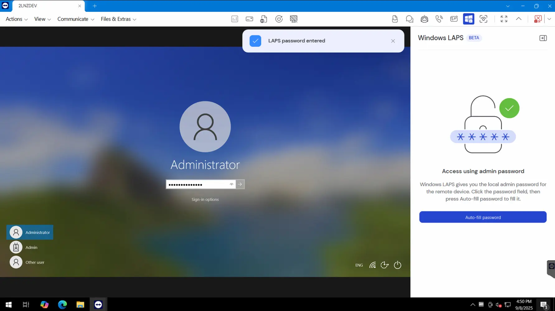 Microsoft LAPS and TeamViewer integration
