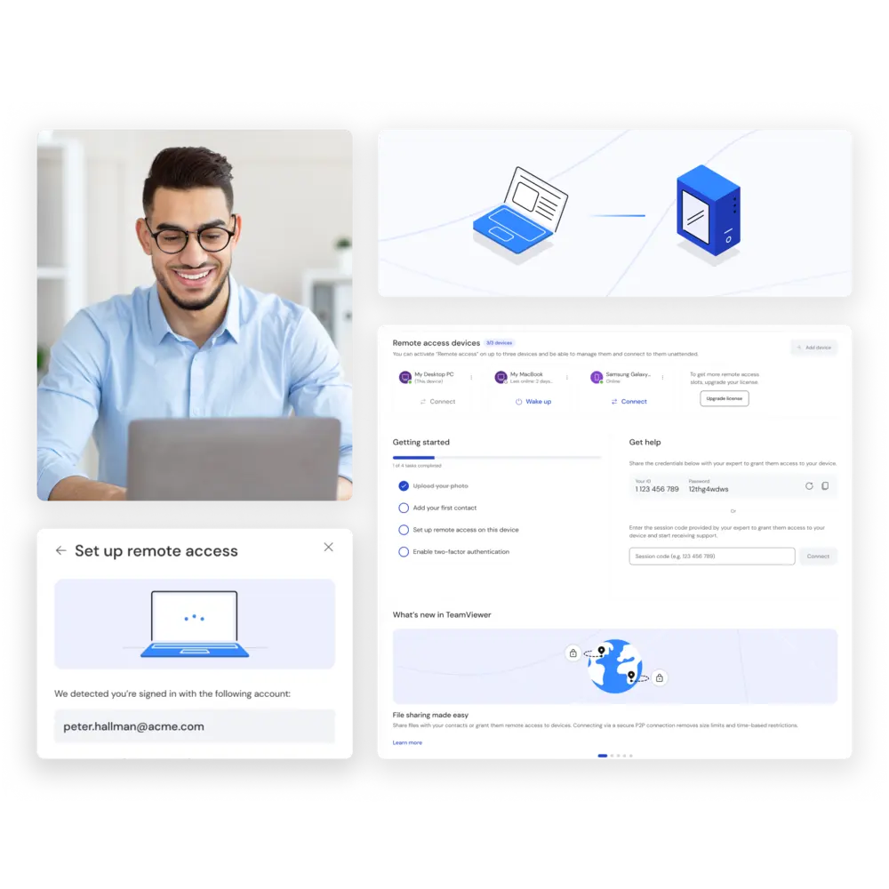 Remote work features as seen in the TeamViewer Remote client