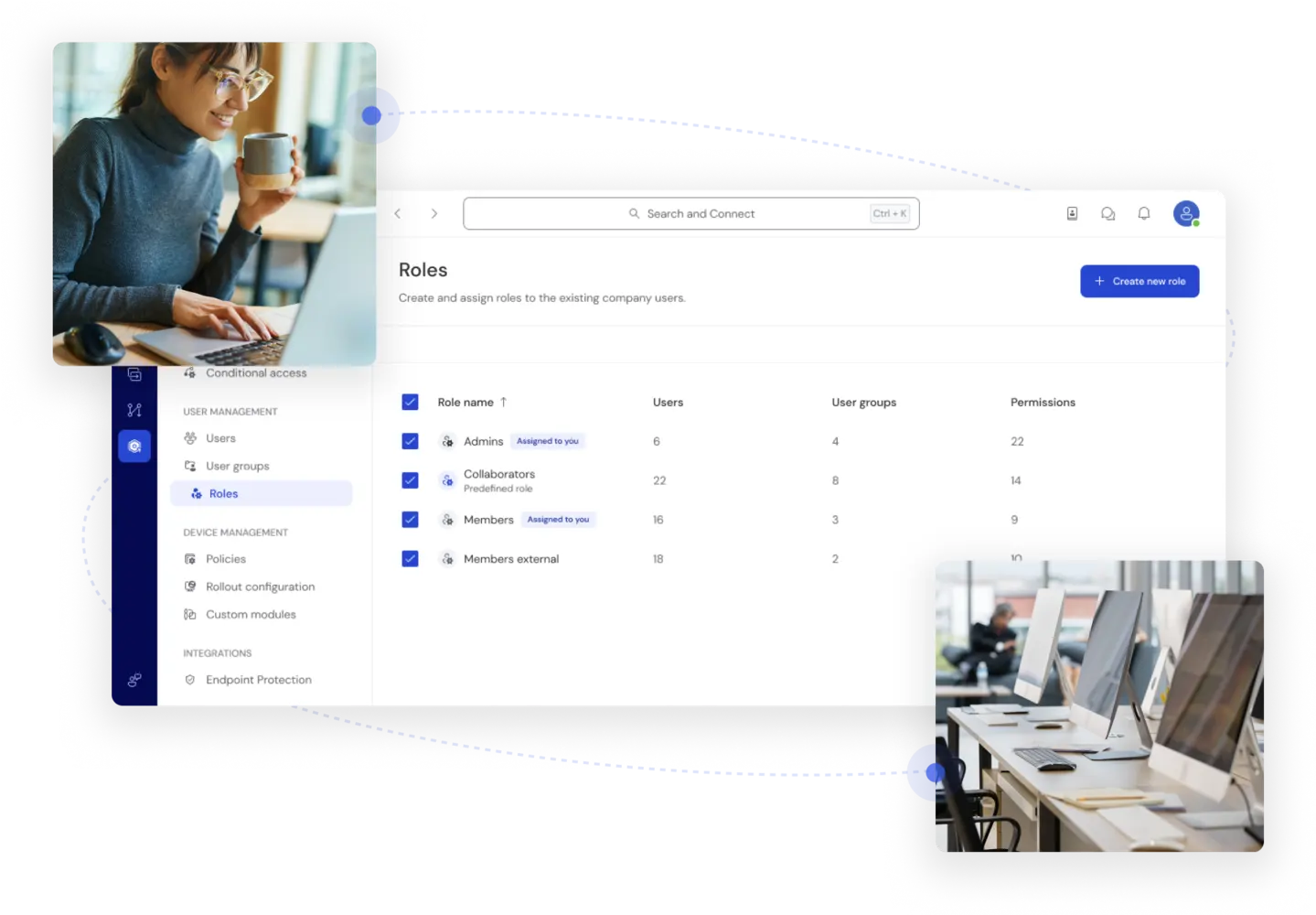 Maintaining user roles as seen in TeamViewer client