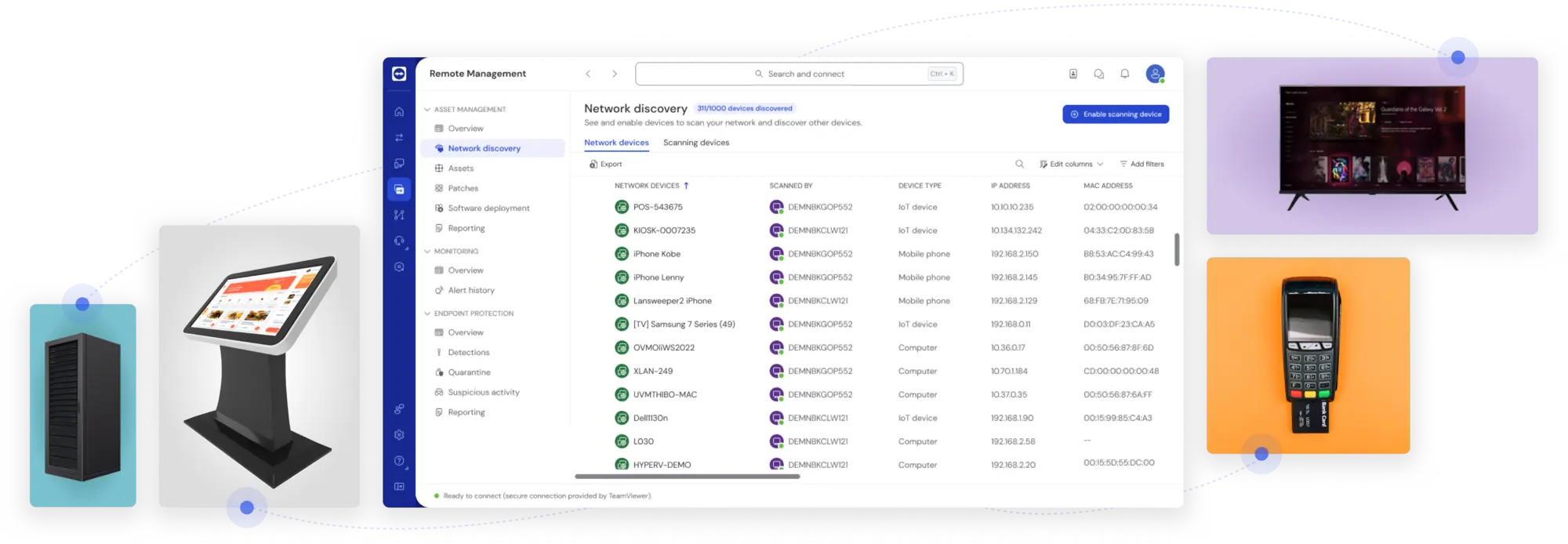 Screenshot of Network Discovery in the TeamViewer client